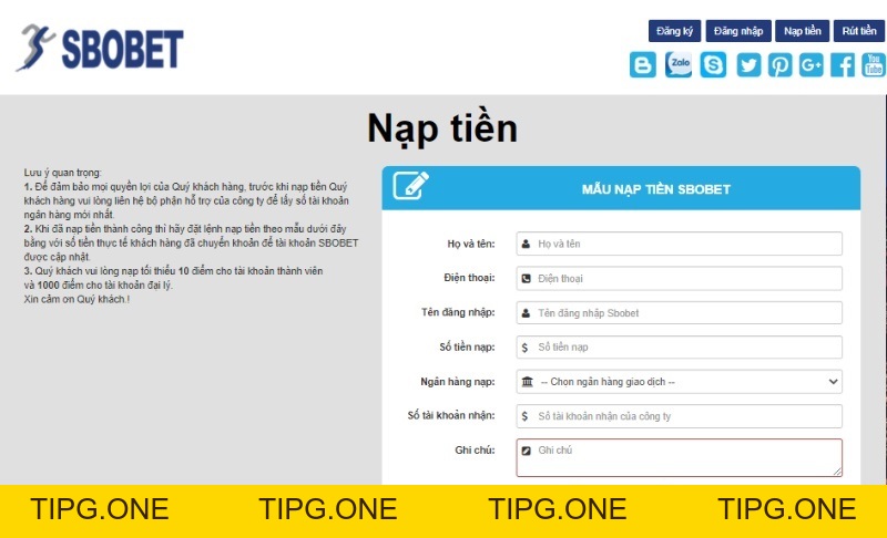 Nạp Tiền Sbobet - Sbobet