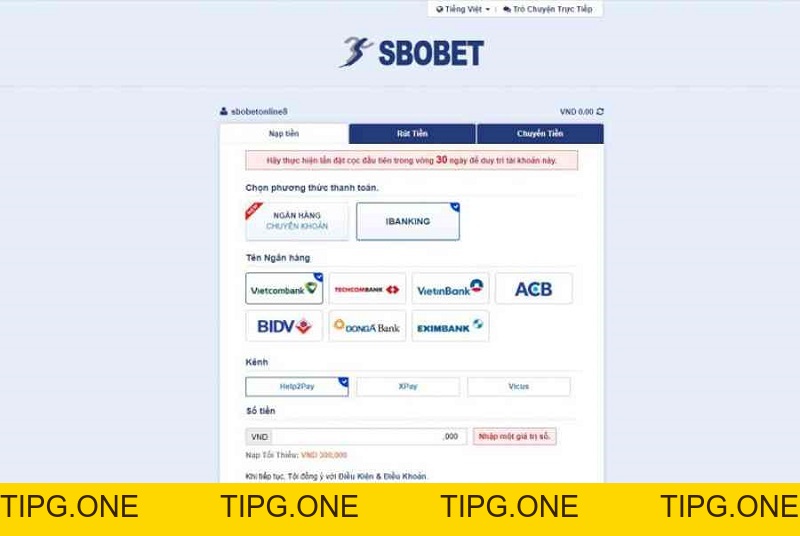 Nạp Tiền Sbobet - Sbobet